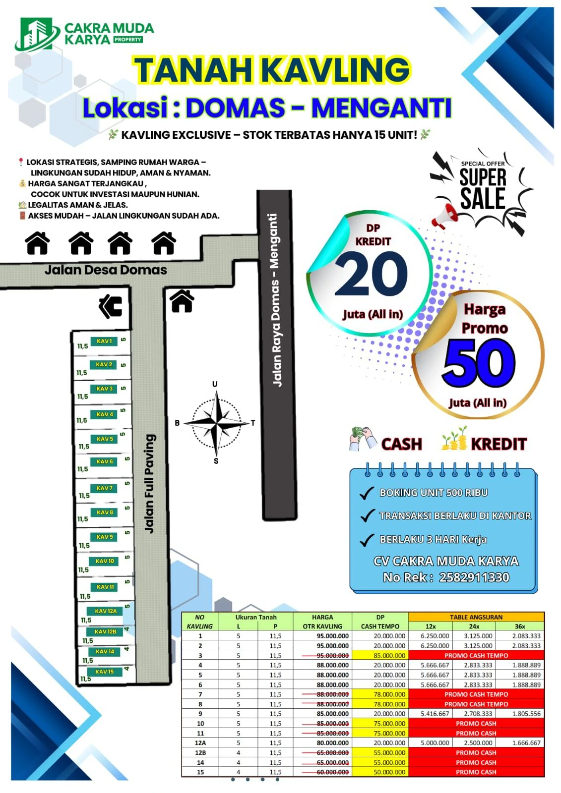 kavling domas menganti gresik ckm